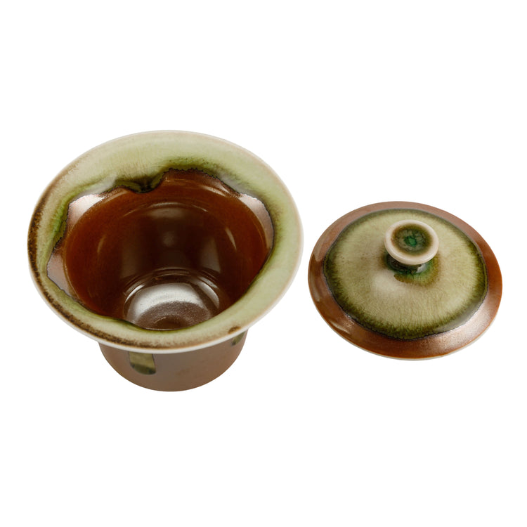 Moss Green Dripping Glaze Yao Bian Gaiwan -150ml - • Teaware House