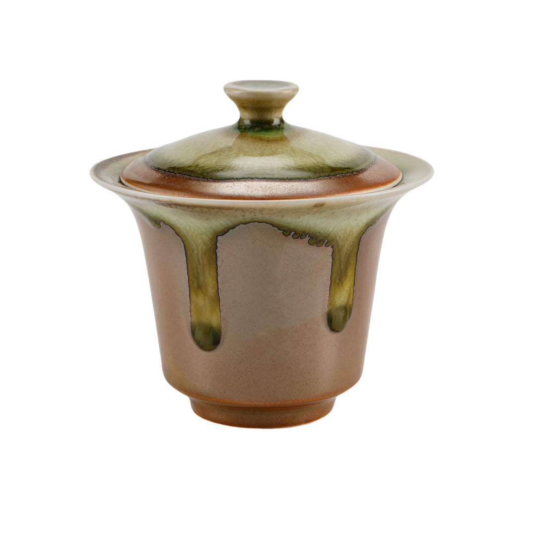 Moss Green Dripping Glaze Yao Bian Gaiwan -150ml - • Teaware House