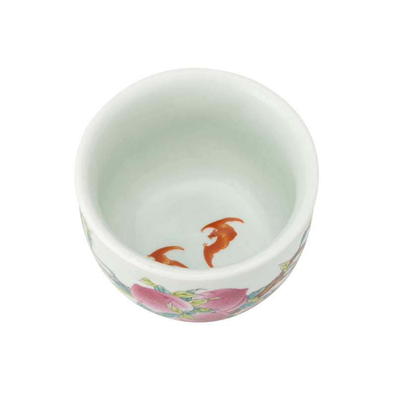 Wide Mouth Porcelain Pink Peaches Teacup -  • Teaware House