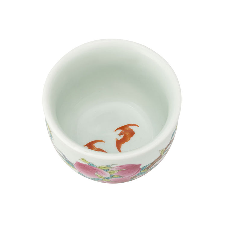 Wide Mouth Porcelain Pink Peaches Teacup -  • Teaware House
