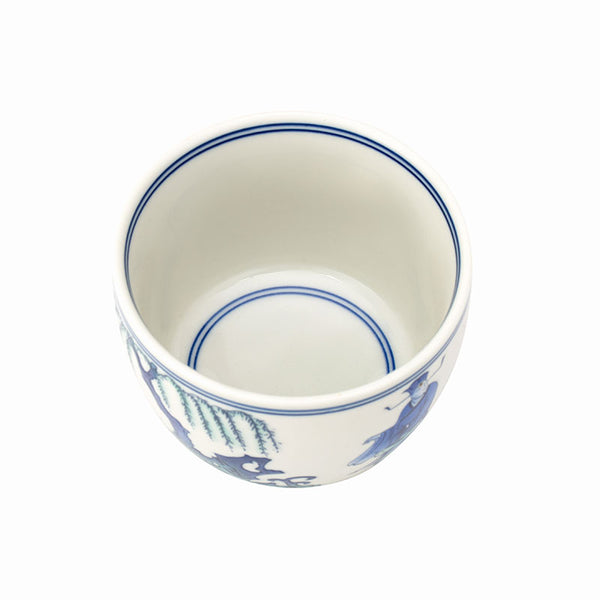 Willow Tree and Ancient Poet Porcelain Striped Teacup -  • Teaware House