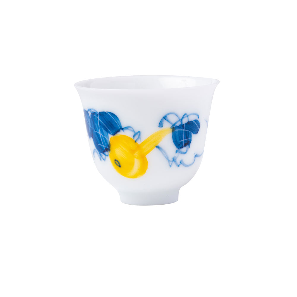 Tulip Shaped Teacup with Golden Gourd - • Teaware House