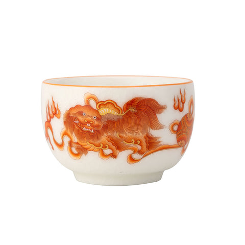 Flaming Pixiu White Ruyao Goblet Teacup -  • Teaware House