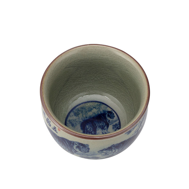 Old Style Qinghua Tiger Wide Mouth Teacup -  • Teaware House
