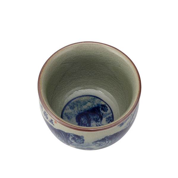 Old Style Qinghua Tiger Wide Mouth Teacup -  • Teaware House