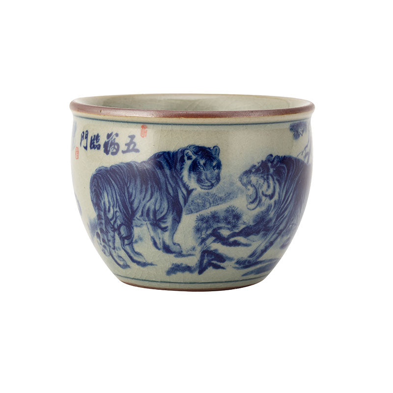 Old Style Qinghua Tiger Wide Mouth Teacup -  • Teaware House
