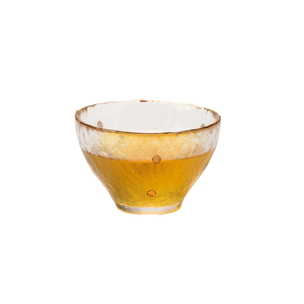 Hammered Glass Teacup with Gold Flecks - • Teaware House