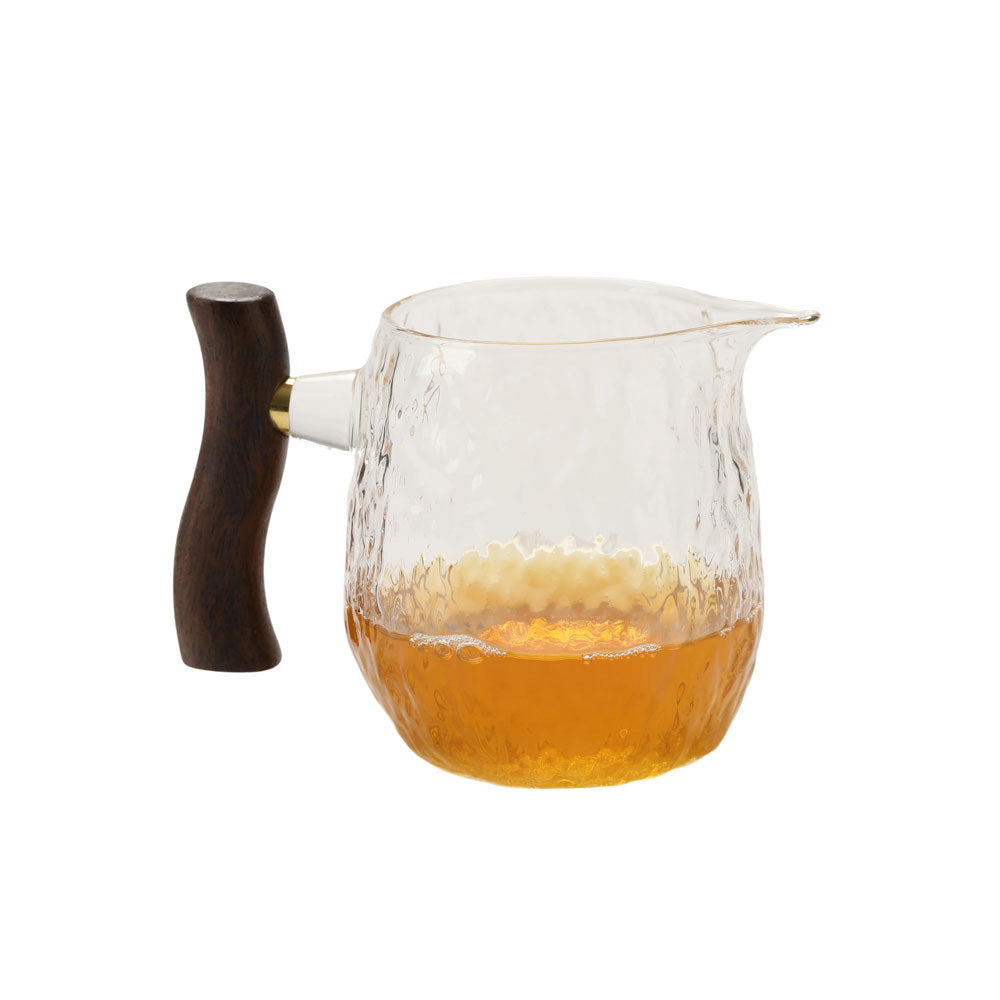 Wood Handled Dimpled Glass Tea Pitcher - • Teaware House