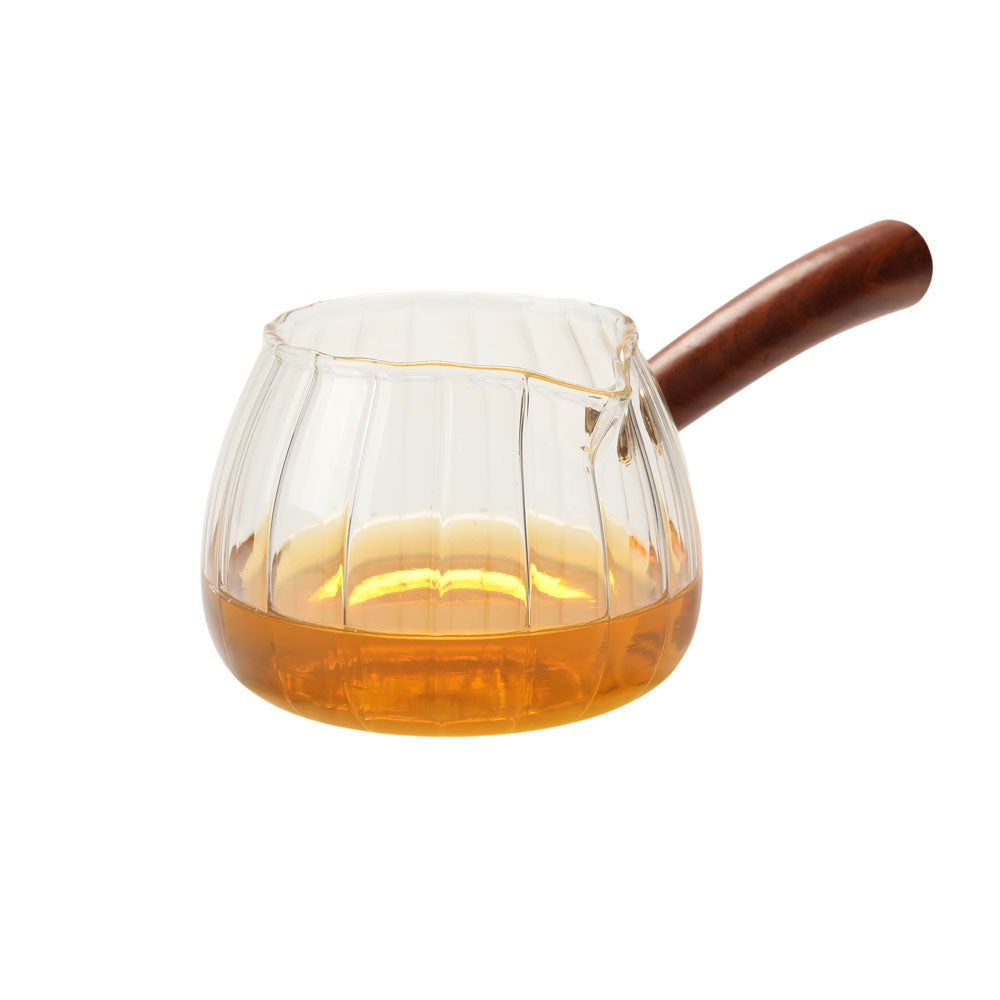 Petal Glass Tea Pitcher with Long Side Handle - • Teaware House