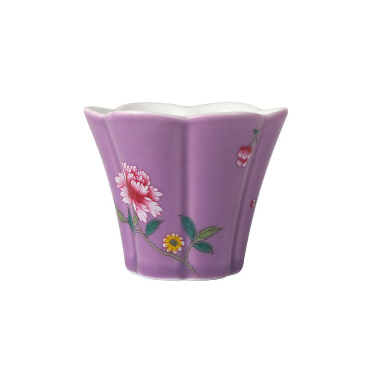 Lavender Glaze Butterfly and Flower Tulip Teacup -  • Teaware House