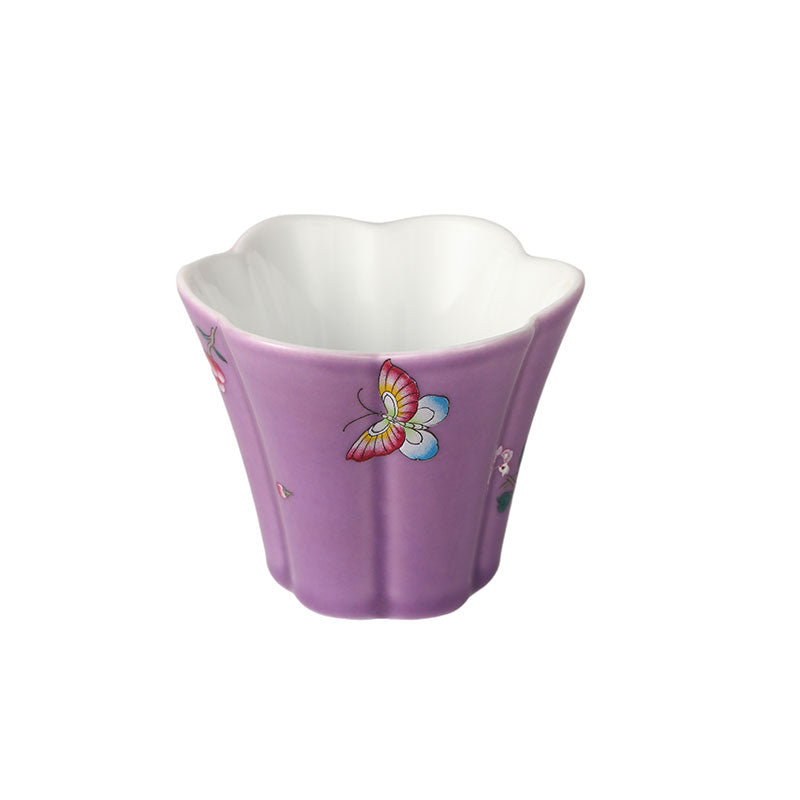 Lavender Glaze Butterfly and Flower Tulip Teacup -  • Teaware House