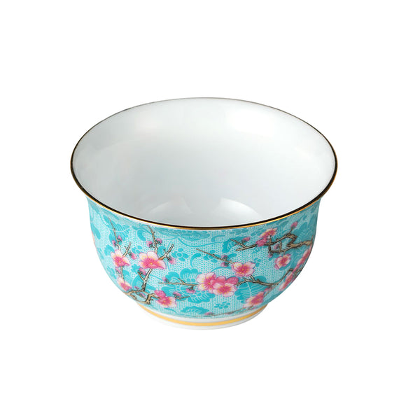 Turquoise Glaze Peach Blossom Wide Mouth Teacup -  • Teaware House