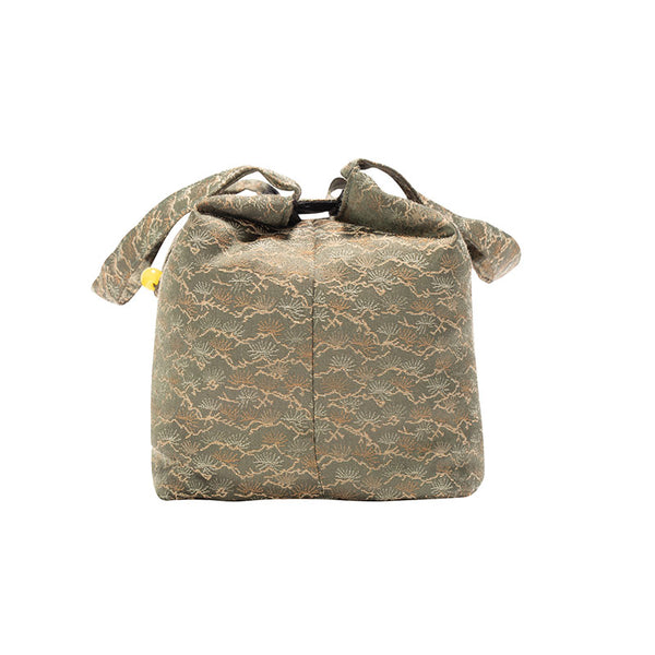 Quilted Jacquard Fabric Teaware Bag- Green Pine Needle -  • Teaware House