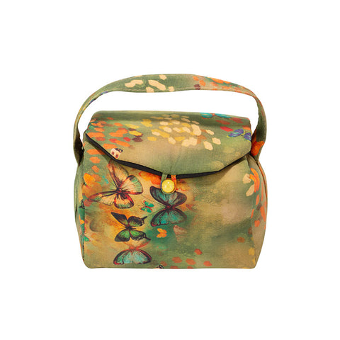 Quilted Cloth Teaware Bag- Jade Butterflies -  • Teaware House