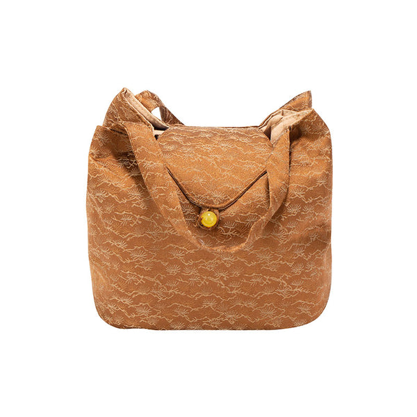 Quilted Jacquard Fabric Teaware Bag- Auburn Pine Needle -  • Teaware House