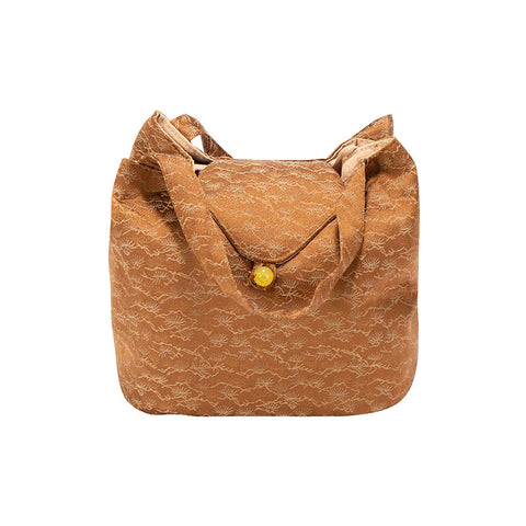 Quilted Jacquard Fabric Teaware Bag- Auburn Pine Needle -  • Teaware House