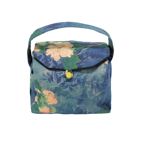 Quilted Cloth Teaware Bag-Blue Peony -  • Teaware House