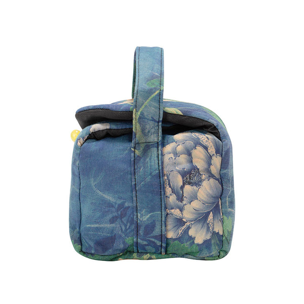 Quilted Cloth Teaware Bag-Blue Peony -  • Teaware House
