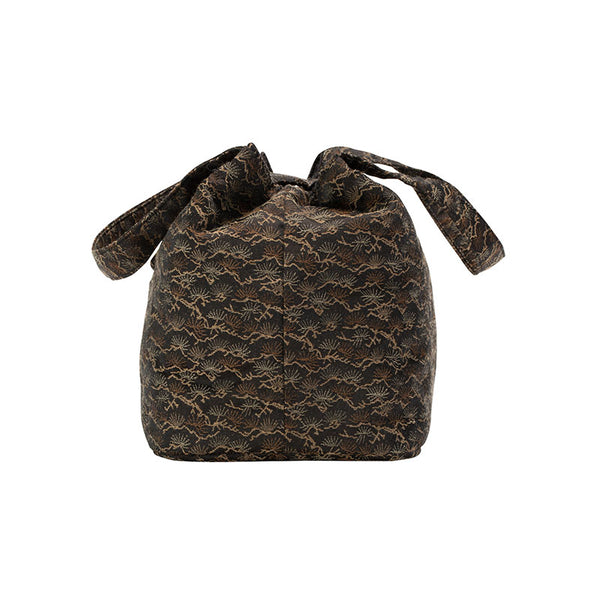 Quilted Jacquard Fabric Teaware Bag- Black Pine Needle -  • Teaware House