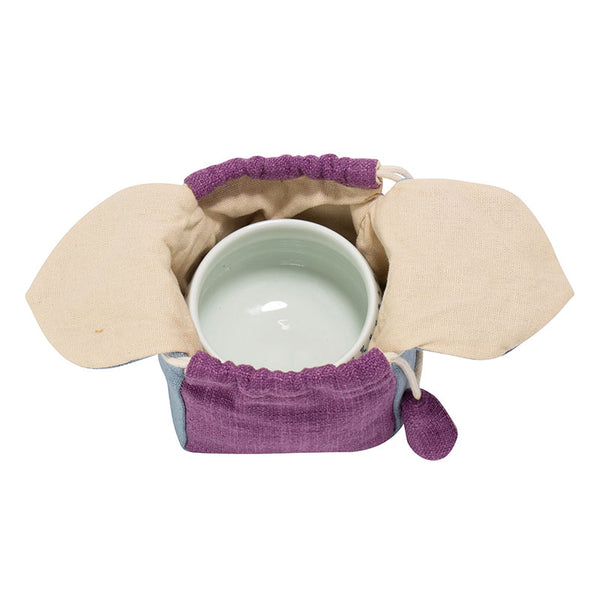 Rabbit Ear Canvas Cloth Teaware Bag-Sky Blue and Purple -  • Teaware House