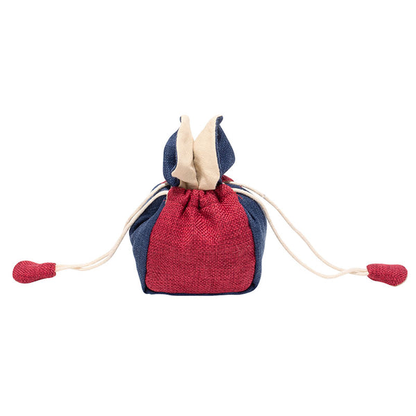 Rabbit Ear Canvas Cloth Teaware Bag-Indigo and Maroon -  • Teaware House