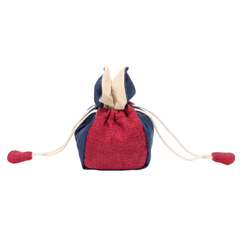 Rabbit Ear Canvas Cloth Teaware Bag-Indigo and Maroon -  • Teaware House