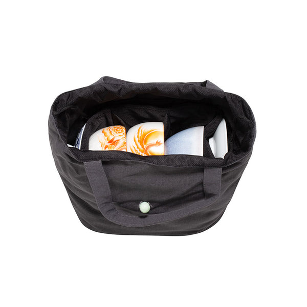 Quilted Cloth Teaware Bag- Black -  • Teaware House