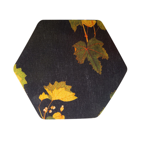 Teapot and Teacup Mat Set - Yellow Leaves on Shadow Green Cloth -  • Teaware House
