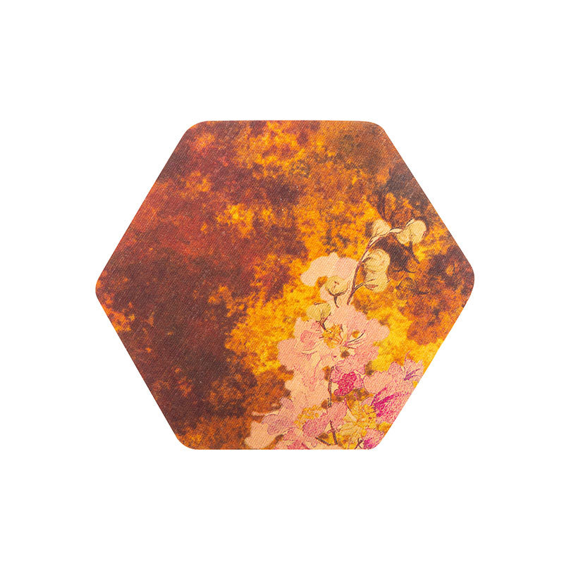 Teapot and Teacup Mat Set - Peach Blossom Flower on Orange Cloth -  • Teaware House