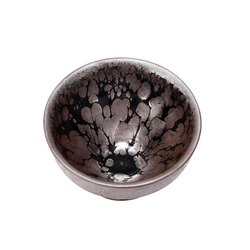 Silver and Black Peacock Jianzhan Bell Teacup -  • Teaware House