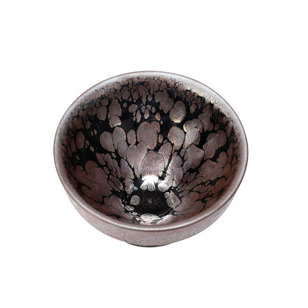 Silver and Black Peacock Jianzhan Bell Teacup -  • Teaware House