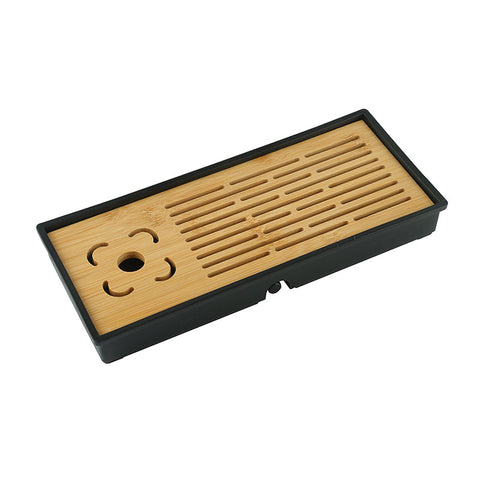 Simple Plastic and Bamboo Tea Tray Black -  • Teaware House
