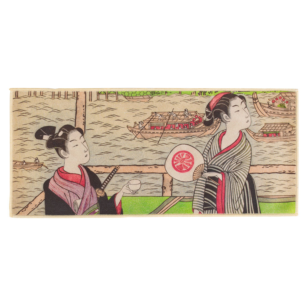 Tea Towel Japanese Painting - Tea and Whispers by Riverside -  • Teaware House