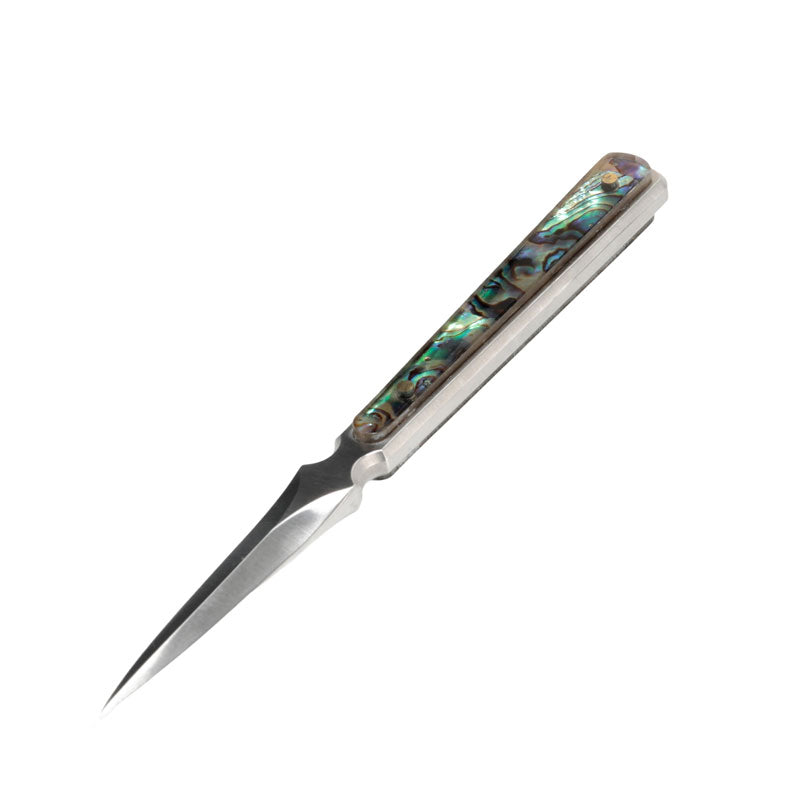 Green Shell Damascus Steel Tea Knife - • Teaware House