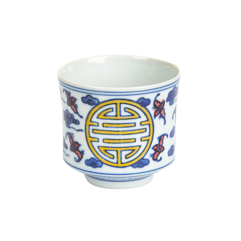 Bats and Clouds Qinghua Teacup -  • Teaware House