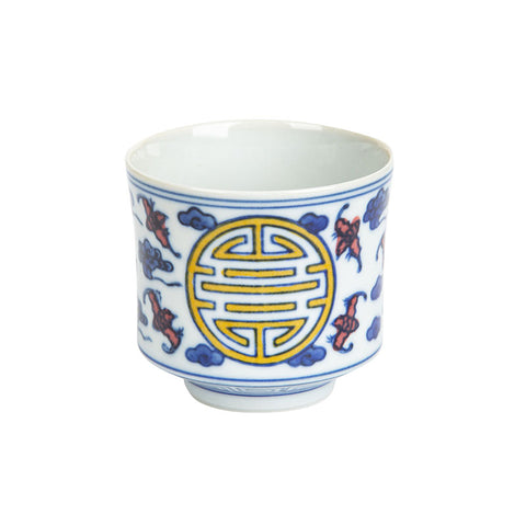 Bats and Clouds Qinghua Teacup -  • Teaware House