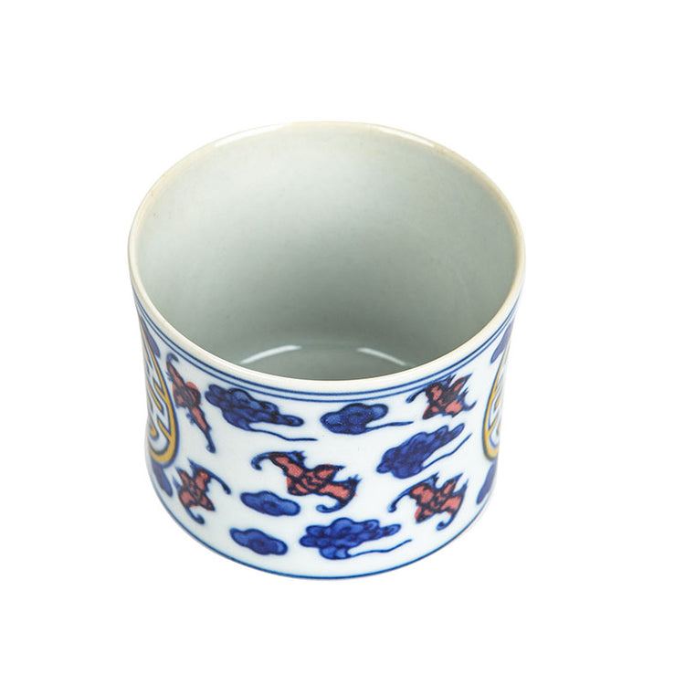Bats and Clouds Qinghua Teacup -  • Teaware House