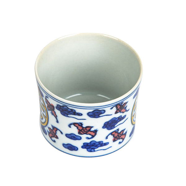 Bats and Clouds Qinghua Teacup -  • Teaware House