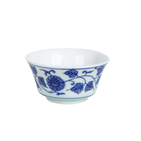 Blue and White Porcelain Pumpkin Leaf Small Teacup -  • Teaware House