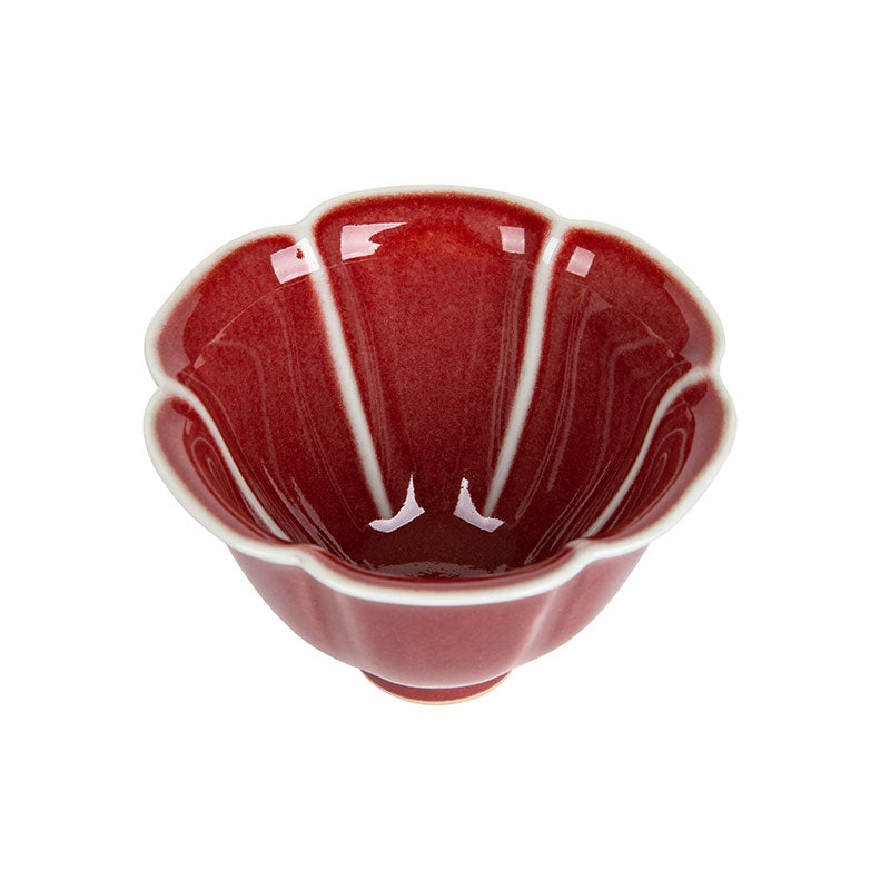 Red Jun Yao Flower Shape Teacup -  • Teaware House
