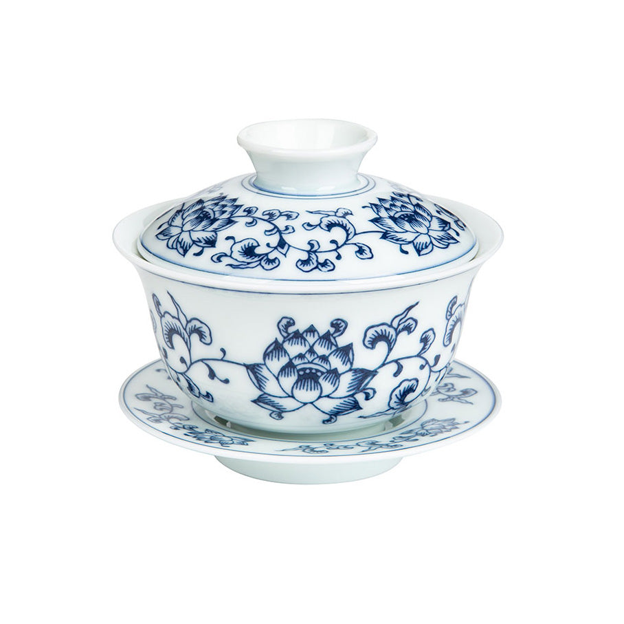 Simple Inked Lotus Porcelain Gaiwan 130ml -  • Teaware House