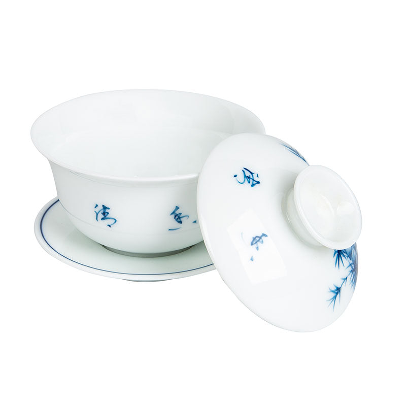 Bamboo Blue and White Porcelain Gaiwan 135ml -  • Teaware House