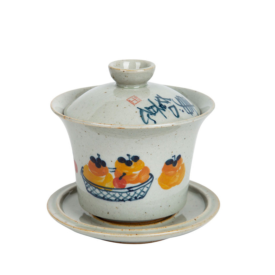 Rustic Persimmon Calligraphy Gaiwan 165ml -  • Teaware House