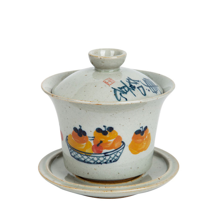 Rustic Persimmon Calligraphy Gaiwan 165ml -  • Teaware House
