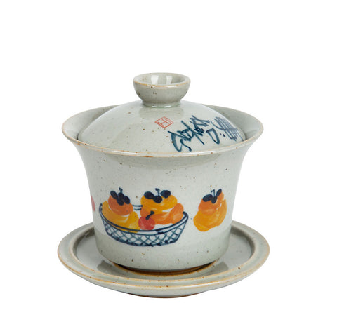 Rustic Persimmon Calligraphy Gaiwan 165ml -  • Teaware House