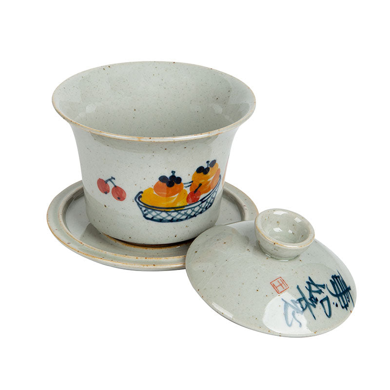 Rustic Persimmon Calligraphy Gaiwan 165ml -  • Teaware House