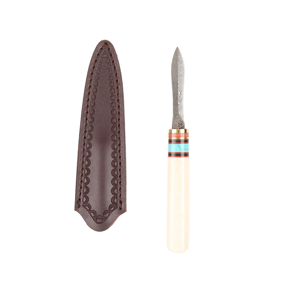 Bone Striped Damascus Tea Knife -  • Teaware House