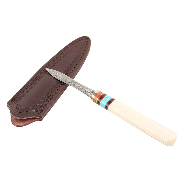 Bone Striped Damascus Tea Knife -  • Teaware House