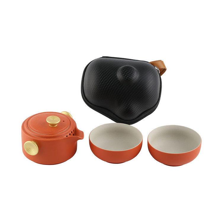 Gongfu Tea Set - Easy Gaiwan Cup Set - Vermilion Glaze - 180ml -  • Teaware House
