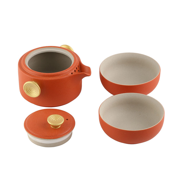 Gongfu Tea Set - Easy Gaiwan Cup Set - Vermilion Glaze - 180ml -  • Teaware House
